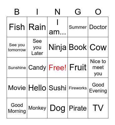 Summer Camp Bingo Card