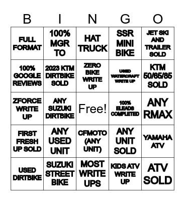 RIDENOW BEACH BLVD BINGO Card