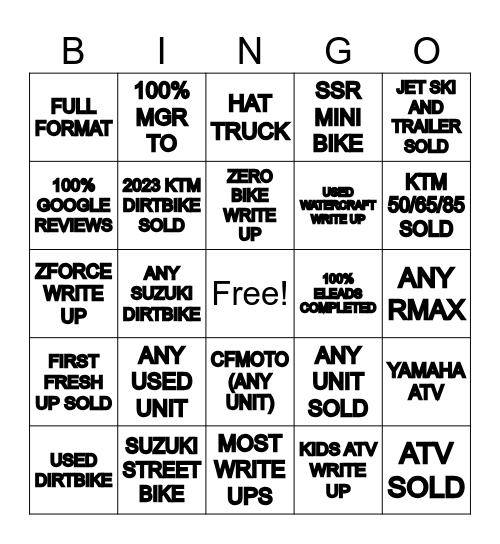 RIDENOW BEACH BLVD BINGO Card