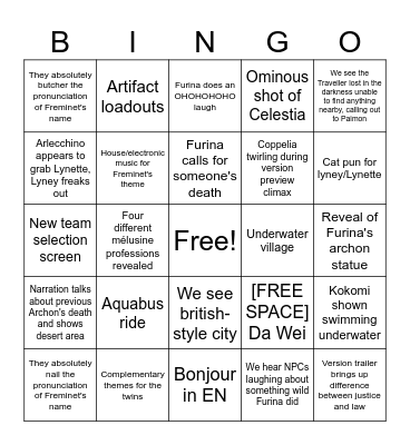 Bingo Card