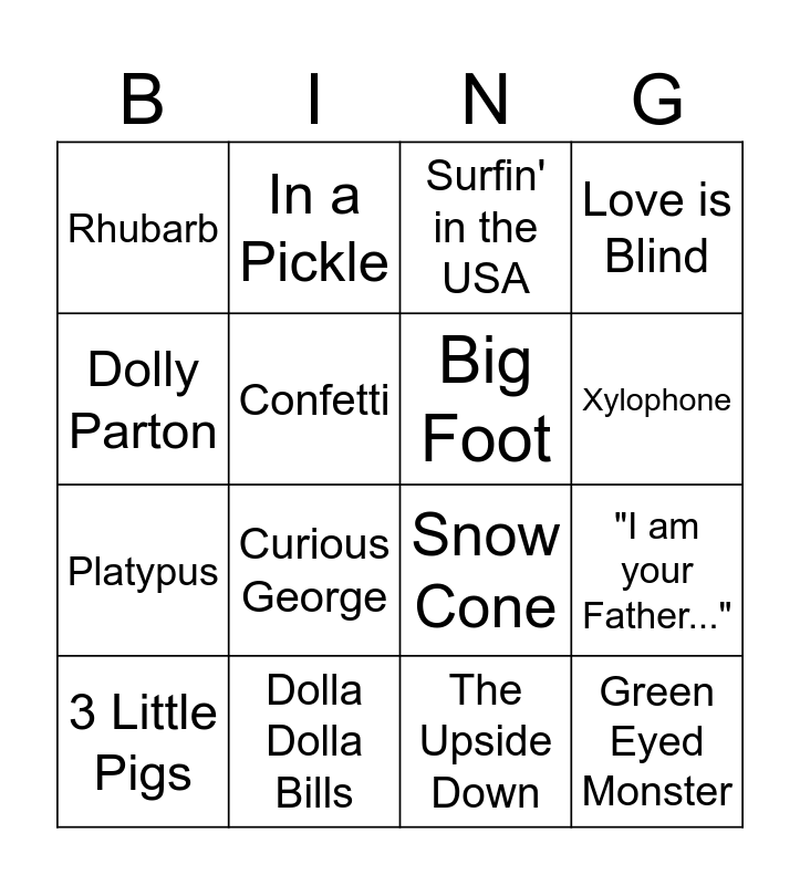 Supply Chain Bingo Card