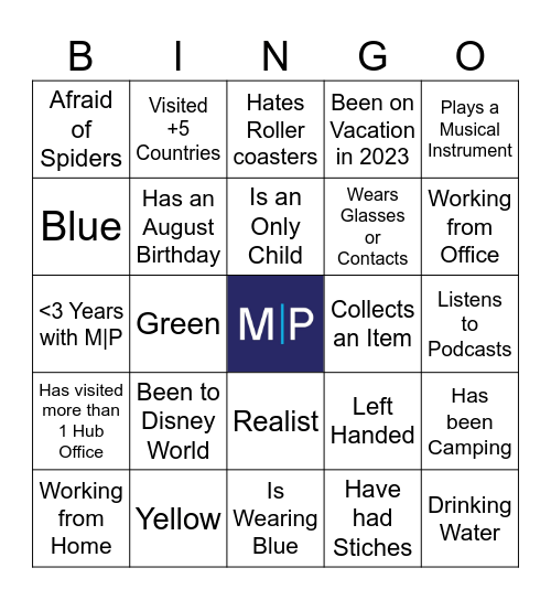 TAP Bingo Card