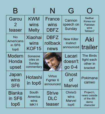 EVO 2023 Bingo Card