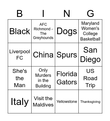 WLG Bingo! Bingo Card