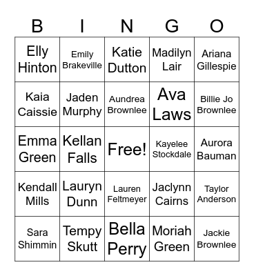 2023-2024 Band Musician Bingo Card