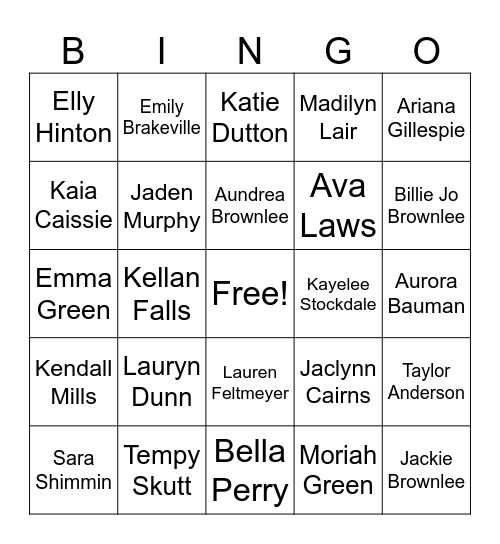 2023-2024 Band Musician Bingo Card