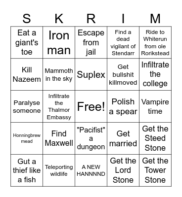 Bing Bingo Card