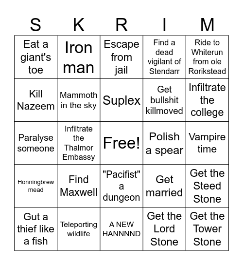 Bing Bingo Card