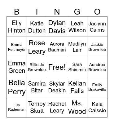 2023-2024 Band Musician Bingo Card