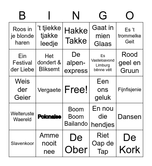 EM Pramenweekend muziek BINGO Card