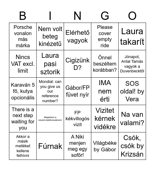 SOS Bingó Bingo Card