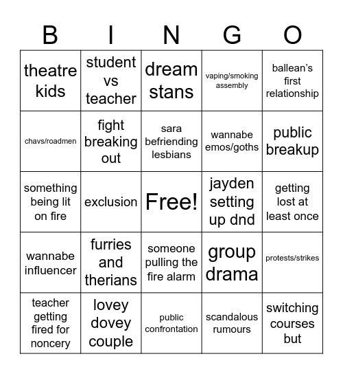 Cirencester Bingo Card