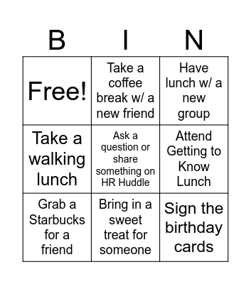 HR BINGO Card