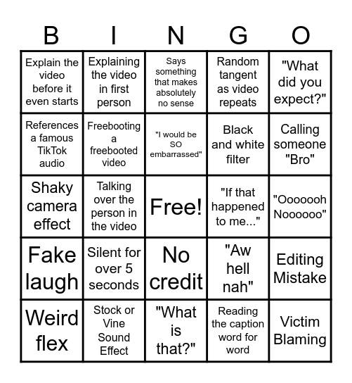 sssniperwolf bingo Card