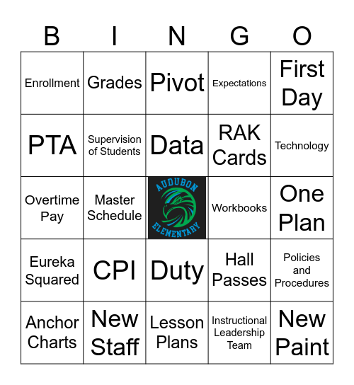 Audubon Welcome Back 23/24 Bingo Card