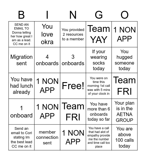 OBOG'S Bingo Card