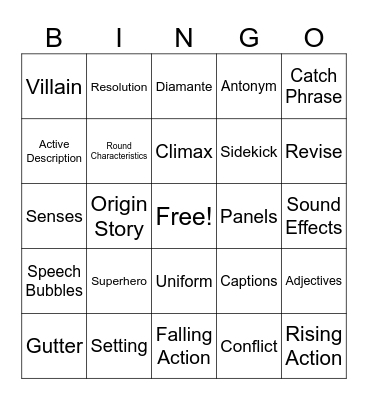 Super Writer Bingo Card