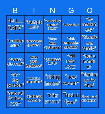 DOA Bingo! Bingo Card