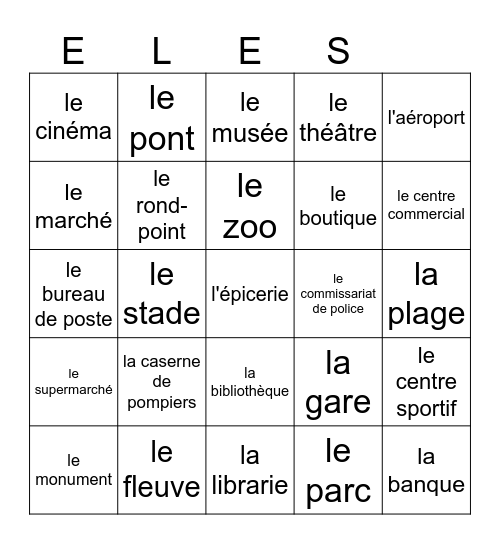 En Ville Bingo Card