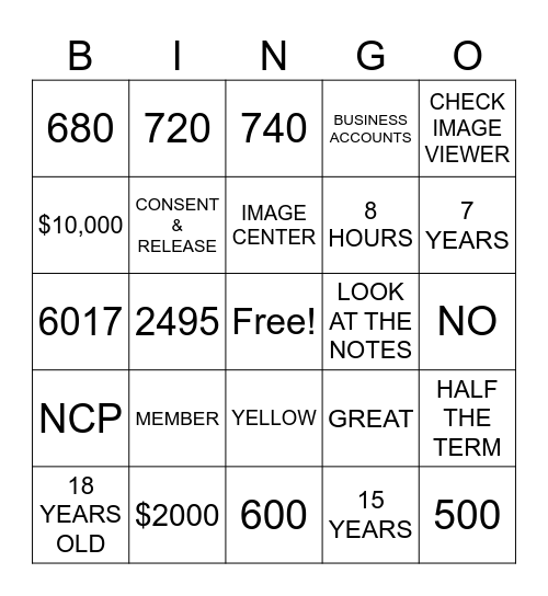 Palatka Branch Knowledge Bingo Card