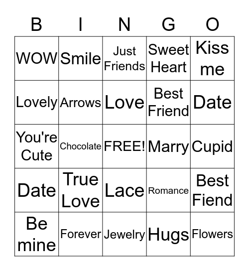 Valentine's Day Bingo Card