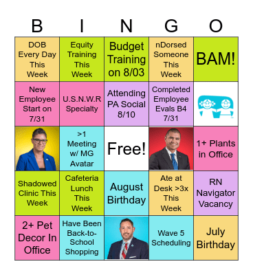 Practice Admin Bingo Card