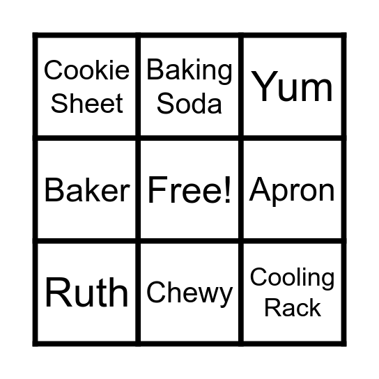 Chocolate Chip Cookie Bingo Card