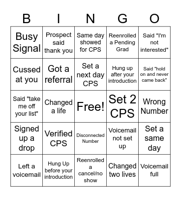 Dream Team Bingo Card
