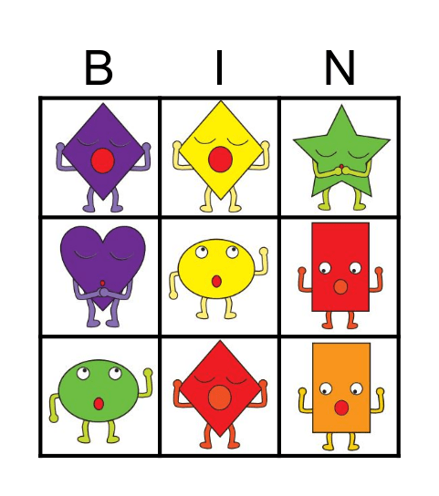 Colors and Shapes Bingo! Bingo Card