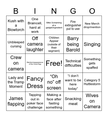 Sorted Wild Weekender Bingo Card