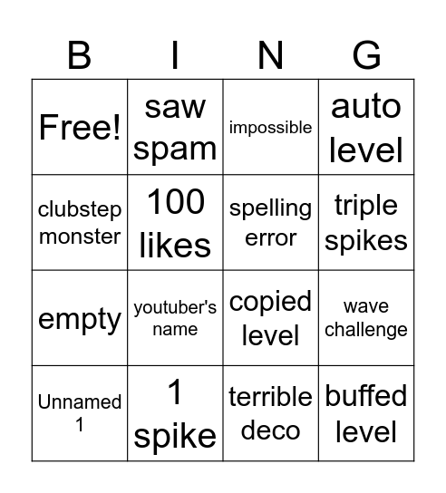 Recent Tab Bingo Card