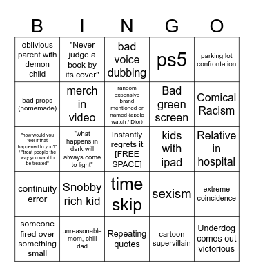 Dhar Mann Bingo (additional squares) v2 Bingo Card