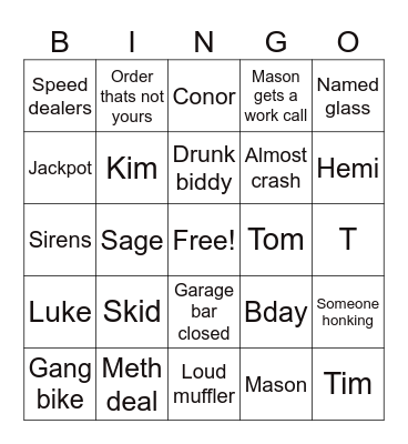 Westie Bingo Card