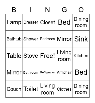 vocabulary unit 3 A-B Bingo Card