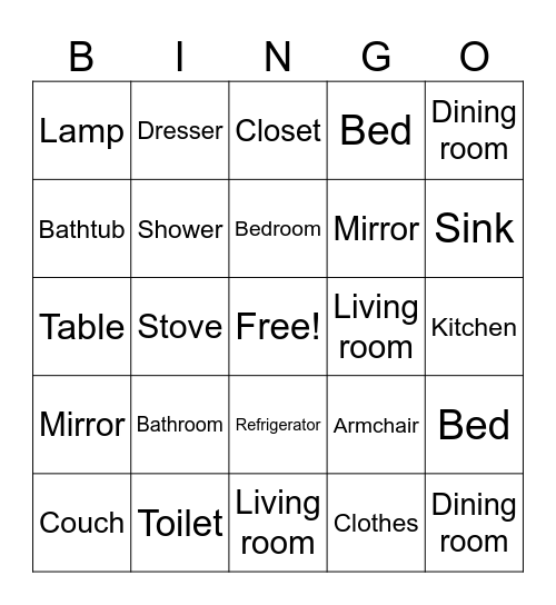 vocabulary unit 3 A-B Bingo Card