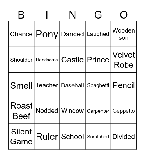 DSB2 Pinocchio Bingo Card