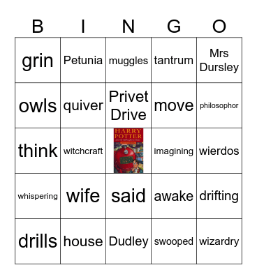 HP Ch 1 Nouns vs Verbs Bingo Card