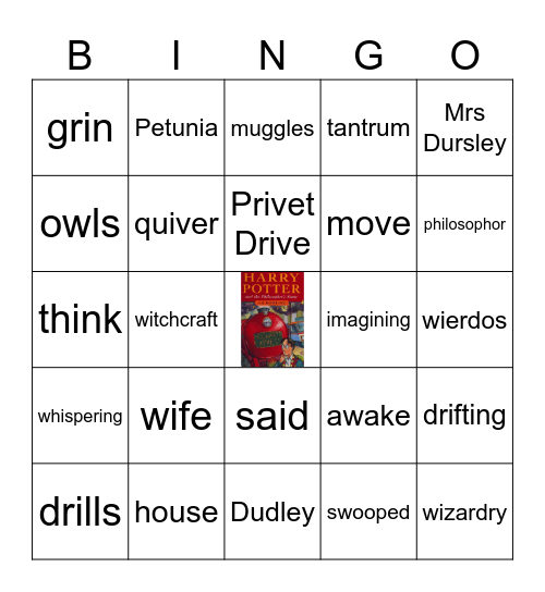 HP Ch 1 Nouns vs Verbs Bingo Card