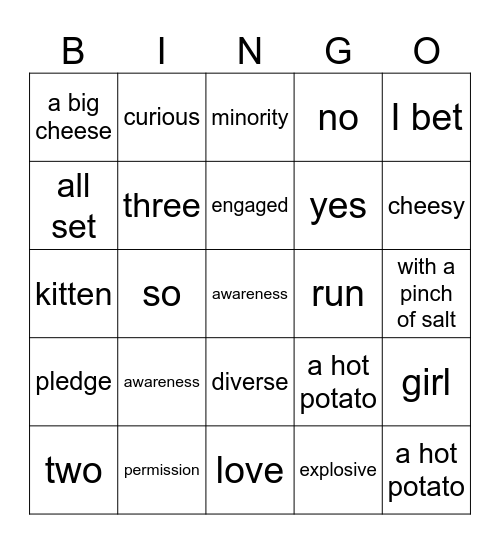 Nick Bingo Card