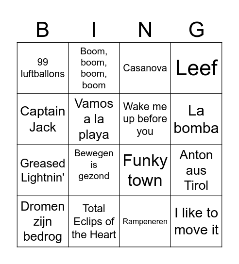 FOUTE BINGO ZONNEBLOEM Bingo Card