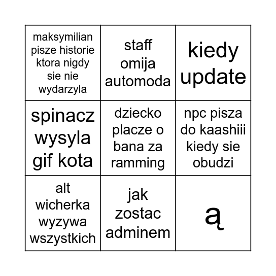 polski bingo Card