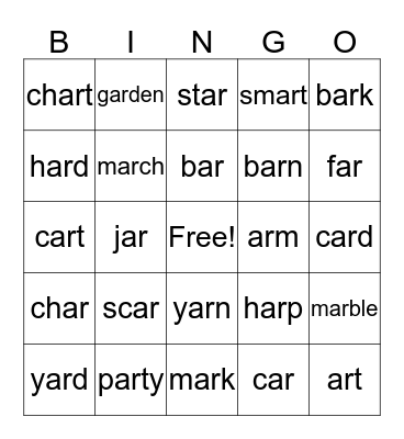 R controlled AR Bingo Card