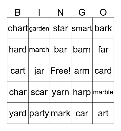 R controlled AR Bingo Card