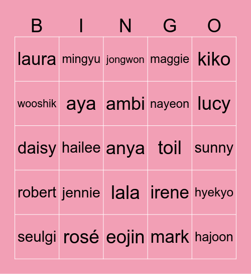 nn Bingo Card