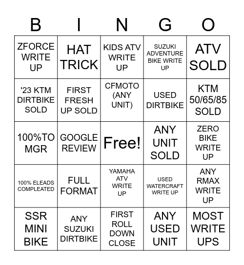 RIDENOW BEACH BLVD BINGO Card