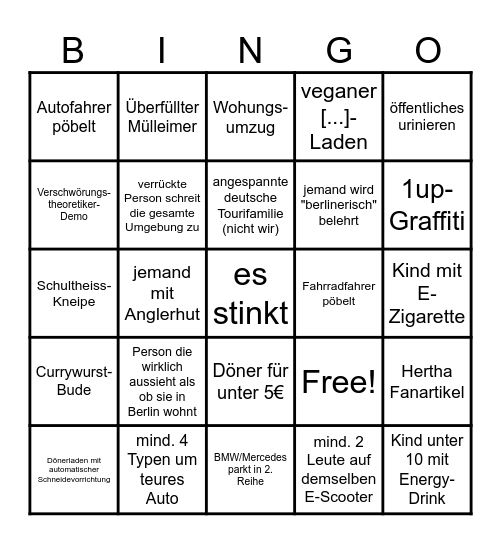 Berlin Bingo Card