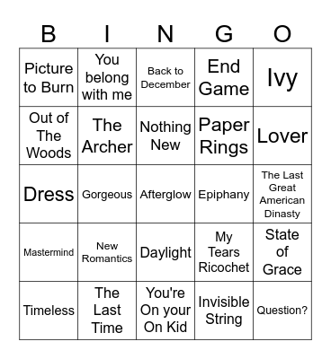 Jose's bingo(Tv) Bingo Card