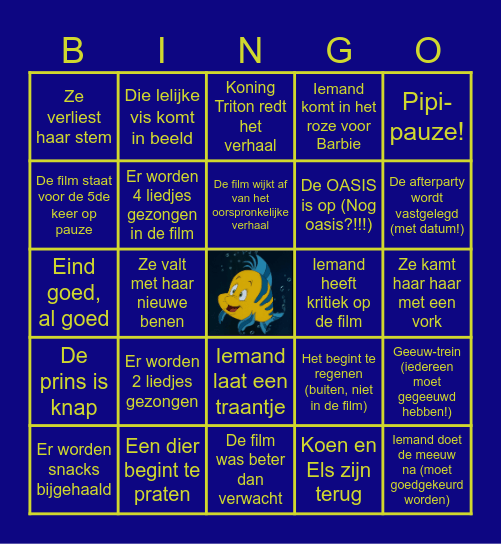 The Little Bingo-Maid Bingo Card