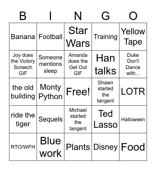 Huddle BINGO Card