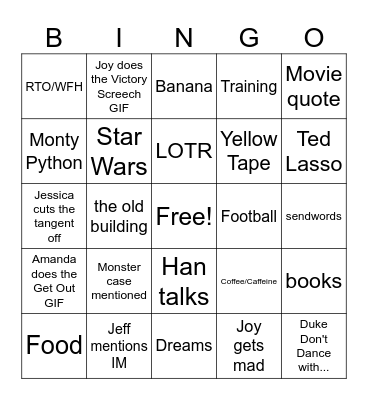 Huddle BINGO Card